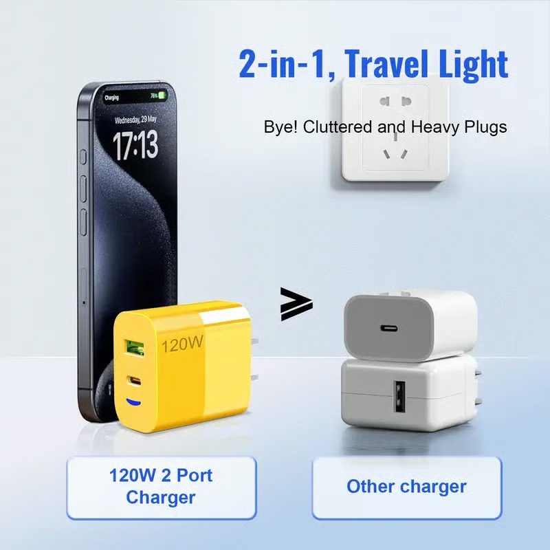 ⚡Clearance Sale🔥Portable Fast Charger, Type C/USB A Dual Ports Adapter,4 in 1 Fast Charging Cable & Data Sync - Image 2