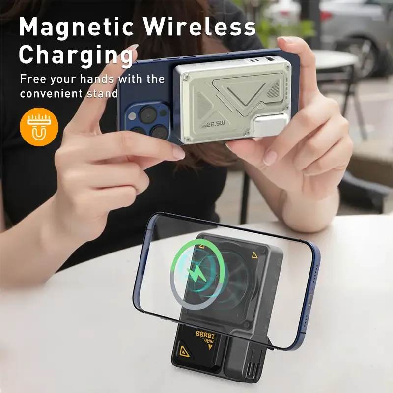 🔥Clearance sale6-in-1 Magnetic Portable Power Bank 10000mAh Portable Charger with Integrated Cable and Foldable AC Plug - Image 2