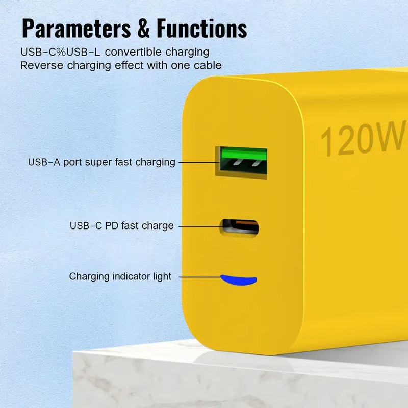 ⚡Clearance Sale🔥Portable Fast Charger, Type C/USB A Dual Ports Adapter,4 in 1 Fast Charging Cable & Data Sync - Image 3