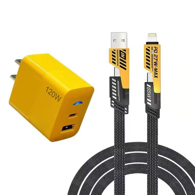 ⚡Clearance Sale🔥Portable Fast Charger, Type C/USB A Dual Ports Adapter,4 in 1 Fast Charging Cable & Data Sync - Image 9